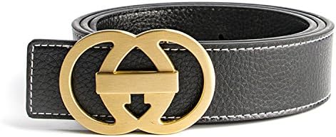Anthony Moore New Red Solid Brass Double G Designer Belts Men Male Women Genuine Real Leather Black 125Cm