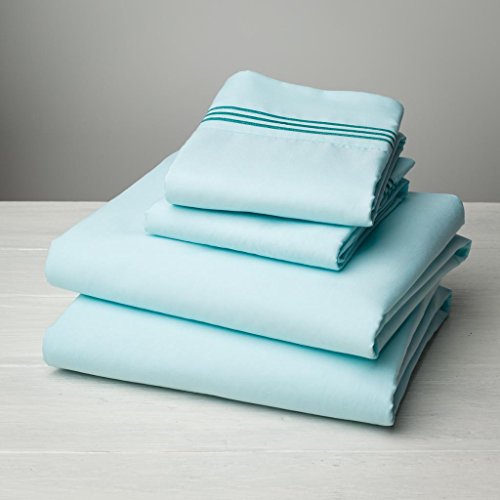 Where the Polka Dots Roam 100% Ultra Soft Microfiber Easy Care Luxury Sheet Set, Queen, Light Blue Home & Kitchen, Bedding, Sheets & Pillowcases, Sheet & Pillowcase Sets