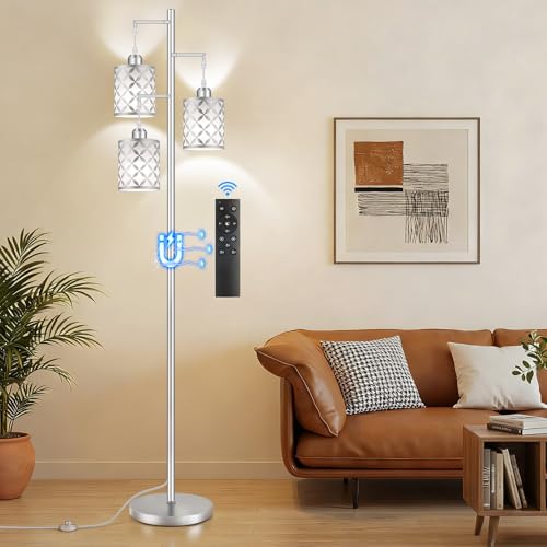 GHOOCEMLUX 72" Dimmable LED Floor Lamp with 3 Heads