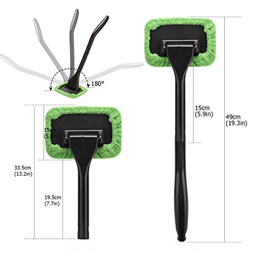 XINDELL Window Windshield Cleaning Tool Microfiber Cloth Car Cleanser Brush with Detachable Handle A - //coolthings.us