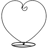 SODIAL Ornament Display Stand Iron Hanging Heart Shaped Stand Rack Holder for Hanging Glass Globe Air Plant Terrarium Witch Ball Home Wedding Decoration (Black)