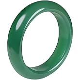 YMHOP Green White Natural Jade Bangle Bracelet for Women Healing Protection Good Luck Natural Gemstone Fengshui Jewelry for Wife Mother's Day Gift for Mom (Green, 62-64mm diameter)