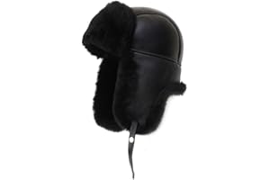 MUMCU'S LEATHER - LEATHER WANTS TO BE MUMCU'S Ushanka Aviator Trapper Leather Hat Men Women, Sheepskin Fur Russian Soviet Earflaps Hat, Warm Outdoor Winter Hat 2024