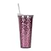 Glitter 22oz Double Wall Tumblers with Straw By Slant Collections (Pink Glitter)
