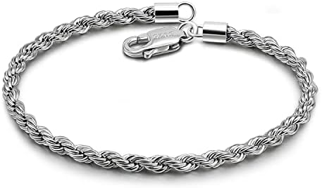 Amazon.com: 925 Sterling Silver Solid Bracelet 0.12'' Singapore