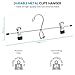 ZOBER Metal Skirt Hangers - Pack of 20 Space Saving Hangers - Chrome, Black - Non-Slip, Adjustable Clips for Skirts, Jeans, Pants
