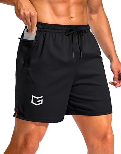 Men's Athletic Running Shorts with Zipper Pockets Quick Dry 7