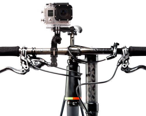 DURAGADGET High Quality Bike Handlebar Mount For GoPro Hero 1, Hero 2, Hero 3, Hero 3+ Plus, Hero 4, Naked / Helmet / LCD BacPak (Black, White, Silver, Surf, Outdoor & Sport Editions)