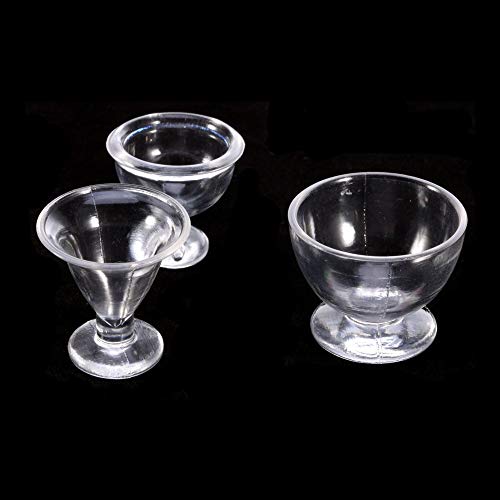 Dollhouse Accessories, 34pcs Micro Transparent Plastic Wine Glass Beer Mug Drinking Cup Teacup and Wine Glass Set Suit Doll House Kitchen Accessories