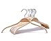 JS HANGER Lightweight Non Slip Wooden Hangers - 30 Pack Heavy Duty Wood Coat Hangers with Soft Stripes for Camisole, Jacket, Dress Clothes, Sweater, Natural Finish
