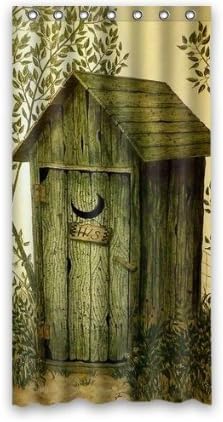 MIER_M Outhouse Custom 72" x 72" Shower Curtain 7 holes to which rings attach Shower Curtain CR-YL1933