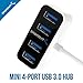 Sabrent 4 Port Mini Portable USB 3.0 Hub [2-ft Cable] (HB-MNBW)