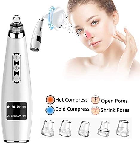 Blackhead Remover Pore Vacuum, USB Rechargeable Skin Facial Pore Cleaner, Upgraded Pore Sucker Acne Extractor Tool with 5 Adjustable Suction Power and 4 Replacement Probes