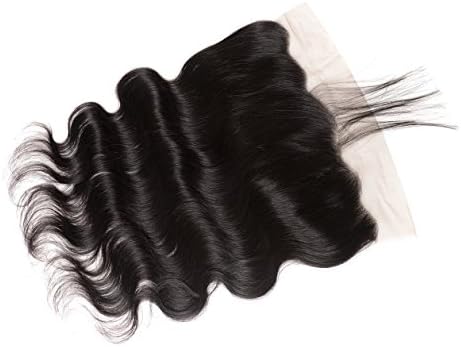 Art Show Hair 13X4 Full Frontal Lace Closure Free Part Ear to Ear 8A Body Wave Unprocessed Brazilian Virgin Remy Human Hair with Baby Hair Bleached Knots Natural Color