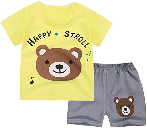 Girl Pajamas Children Kids Sleepwear 100% Cotton Boy Short Set Baby Cute Clothes Sleepwear Happy Stroll 24-36 Months Song Bear