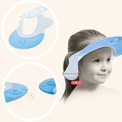 Vanly Baby Shampoo Cap, Adjustable Baby Bath Visor Hat for Kids, Toddlers, Children | Flexible Waterproof Shower Bathing Protection | for Showers, Bathtub, Sun Bathing, Hair Cutting/Trimming (Blue) - Thumbnail 4