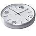 Bernhard Products Wall Clock 10 Inch Modern Silver Round Elegant Metal Quality Quartz, Silent Non Ticking Battery Operated Home Office Clock with 3D Numbers (10 Inch)