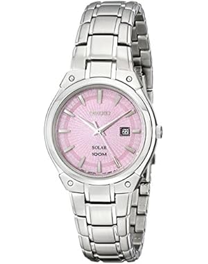 Seiko Women's SUT127 Dress Solar Analog Display Japanese Quartz Silver Watch