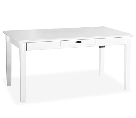 KMH®, Rechteckiger Esszimmertisch/Küchentisch Iris (160 x 90 cm) Weiss (#201113)