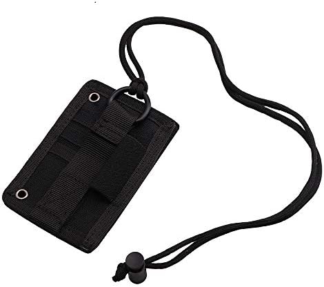 Toonol Tactical ID Card Holder Loop Patch Adjustable Removable Neck Lanyard Key Ring and Badge Holder Credit Card Organizer