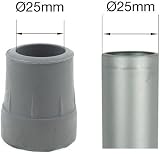Lifeswonderful 4x 25mm 1in Z-Type Rubber Ferrules Grey for Zimmer Frames view 3