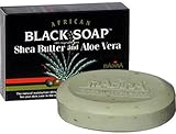 Madina African Black Soap Shea Butter and Aloe Vera, 3.5 oz