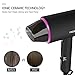 Professional Ionic Portable Folding Hair Dryer, Best 1500W Ceramic Tourmaline Blow Dryer with comb attachment, Compact Small Size Lightweight for Travel, Quiet Mini Hairdryer - Deluxe Soft Touch Body