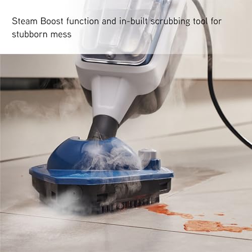 Vax Steam Fresh Total Home Steam Cleaner, Portable Handheld and Floor Steam Mop, Detergent and 17 Accessories for the Oven, Bathroom and Home, Easy to Carry, 1600W, 4.63kg, White/Blue, CDST-SFXT