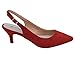 Greatonu Womens Red Formal Classic Slingback Kitten Heels Pumps Court Shoes Size 9 US / 40 EU