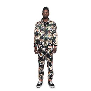 G-Style USA Men’s Side Stripe Zipper Jacket Drawstring Waistband Tracksuit