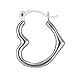 14k White Gold Heart Shaped Hoop Earrings (13 x 15mm)