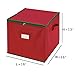 Tiny Tim Totes Christmas Storage Box with Zip Top, Large Ornaments storage box, holds up to 75 ornaments, Red