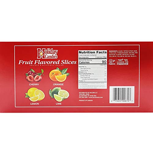 Jelly Fruit Slices, Gummy Candy fruit Flavored Slices, Kosher for