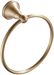 Cxi Anillo de baño toallero de latón Macizo Dorado Retro ...