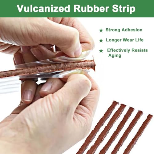 Tire Repair Kit 58pcs, Universal Tyre Patch Repair Kit Quick Fix Puncture Plug Flat Patch Heavy Duty Tire Plug Tool Professional Tyre Repair Emergency Set for Bicycle Car Motorcycle Truck Tractor Jeep