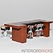 LEGO Furniture: Bar With Stools Brown Bar, with 3 Stools and Glasses