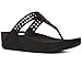 FitFlop Women's Carmel Toe-Post Suede Sandals Dress, Black, 8 M US