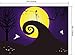 DePhoto Halloween Photography Backdrop Nightmare Before Christmas Pumpkin Jack Yellow Moon Ghost Bat Seamless Vinyl Photo Background Party Banner Studio Prop PGT274A 7x5ft