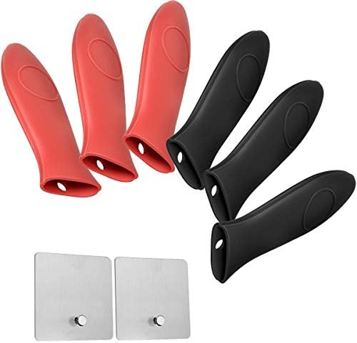 Goozegg 鍋ハンドルカバー シリコンホットハンドルホルダー 6個パック ホットスキレットハンドルカバーホルダー