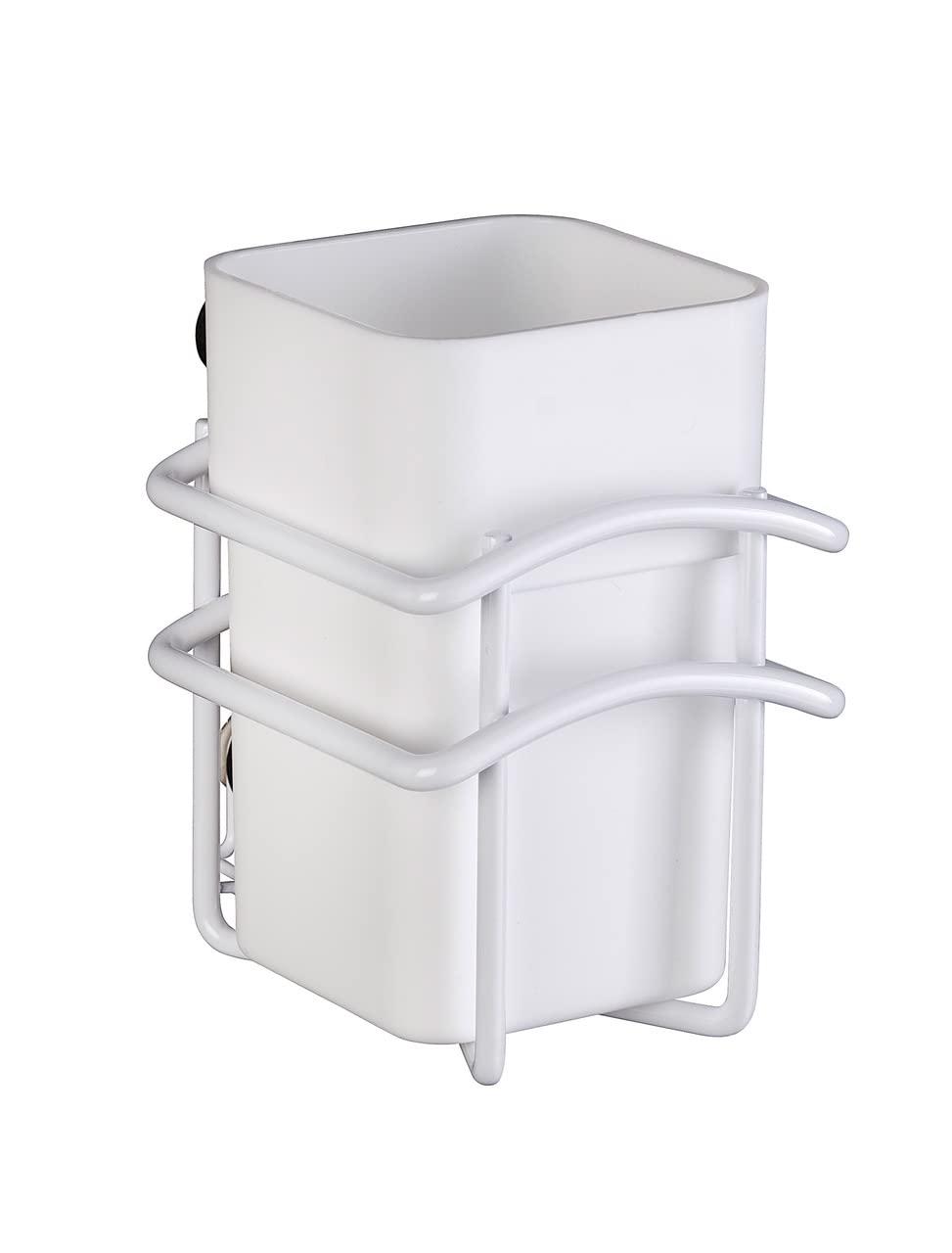 WENKO 22823100 Toothbrush tumbler Classic Plus - Steel, 8 x 11 x 10 cm, White