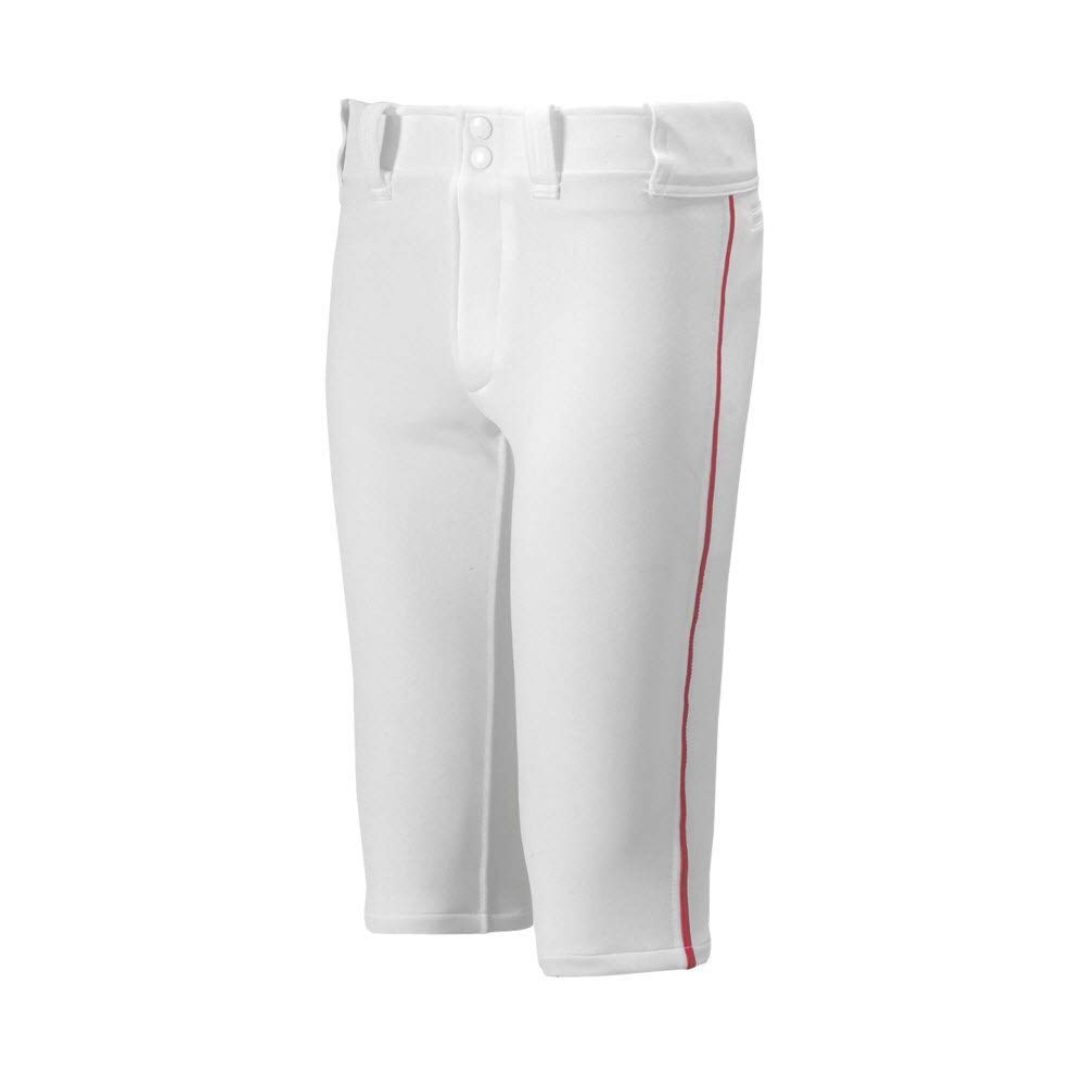 Mizuno Boys Youth Premier Short Piped Pant XL Blanco-Rojo, Blanco/Rojo, XL US