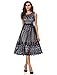 Noctflos Women's Lace Cocktail Wedding Party A Line Midi Swing Dress