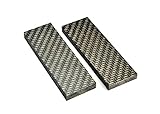 RECHERE 2PCS Lattice Checkered Grain Micarta Knife Handle Scales Slabs for Sword Knives Making 12x4x0.9cm