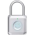 Fingerprint Padlock eLinkSmart Digital Padlock Locker Lock Metal Keyless Thumbprint Lock for Gym Locker, School Locker, Backpack, Suitcase, Luggage (Silver)