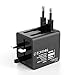 Snobtool Universal Travel Power Adapter - Converters and Adapters for Travel - European Plug Converter - International Plug Adapter with 2 USB - Power Wall Charger AC