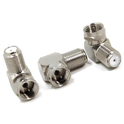 Ancable 3-Pack Right Angle F Type Adapters, Screw On Male to Female 90