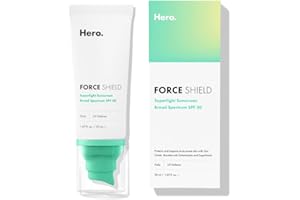 Hero Cosmetics Force Shield Superlight Sunscreen SPF 30 - Everyday Lightweight Sunscreen for Face & Acne-Prone Skin with Zinc Oxide - Fragrance Free 50 ml