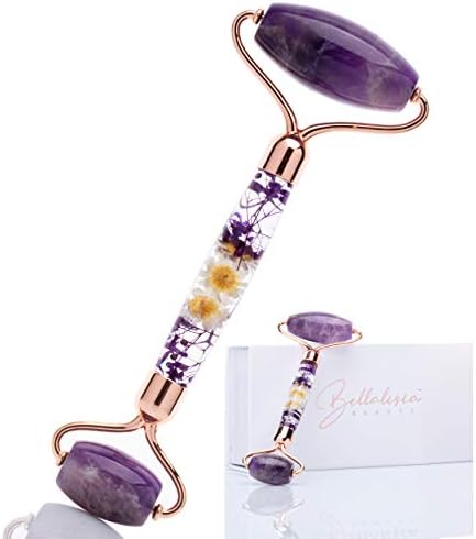 Bellalisia Ametyst wałek do masażu twarzy, naturalny ...