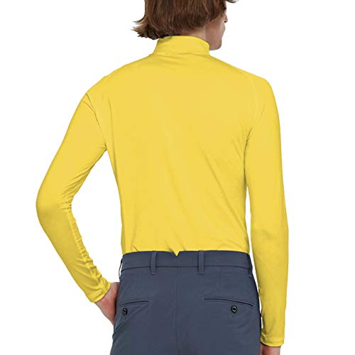 PIQIDIG Compression Shirts for Boys Long Sleeve Youth Base Layer Under Shirts Yellow XS - Thumbnail 3