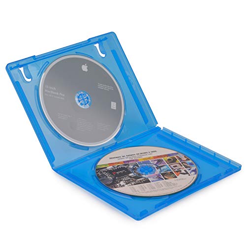 COOFIT Bluray Case Double 10 Pieces CD/DVD Jewel Cases Empty Standard Blue Replacement Boxes/Cases for Blu-Ray Disc